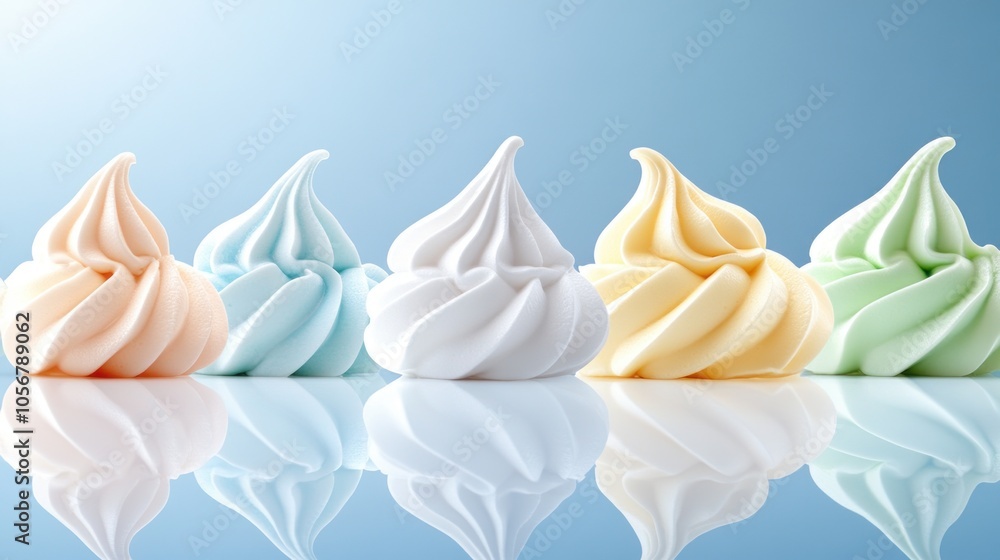 Delightful swirls of frozen treats a colorful display of creamy soft serve ice creams perfect for summer indulgence Delightful swirls of frozen treats a colorful display of creamy soft serve ice creams perfect for summer indulgence