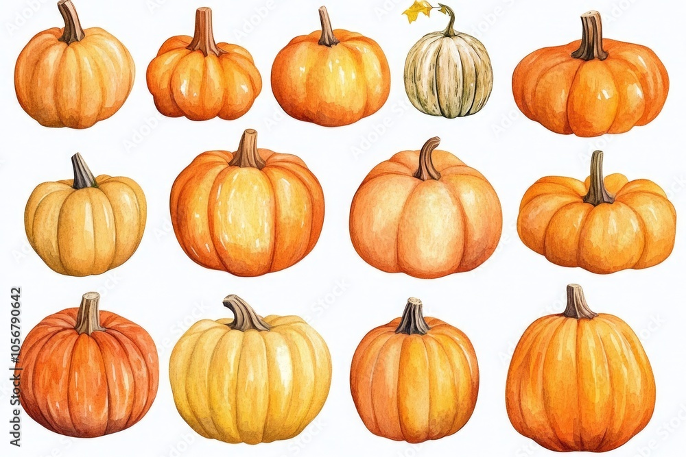 Watercolor Pumpkins Watercolor Pumpkins