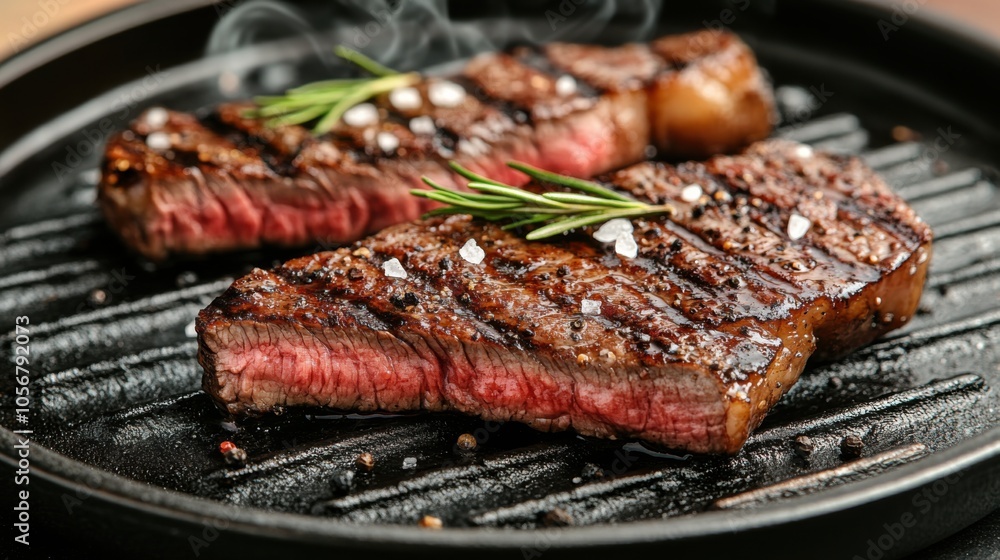 Perfectly Seared Steak on a Cast Iron Grill with Smoke Rising Medium-Rare Steak Cooking Guide with Tips and Tricks Perfectly Seared Steak on a Cast Iron Grill with Smoke Rising Medium-Rare Steak Cooking Guide with Tips and Tricks
