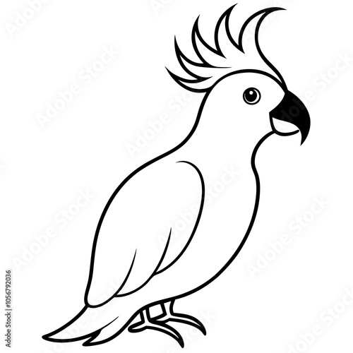 cockatoo on white background