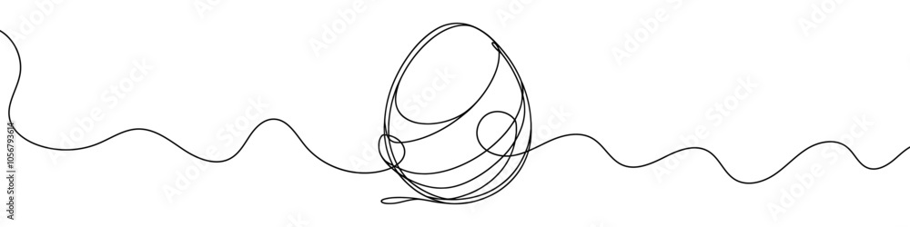 Minimalist continuous one line drawing creating a simple egg. Vector illustration. Minimalist continuous one line drawing creating a simple egg. Vector illustration.