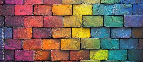 Iridescent Background From Multi Colored Bricks