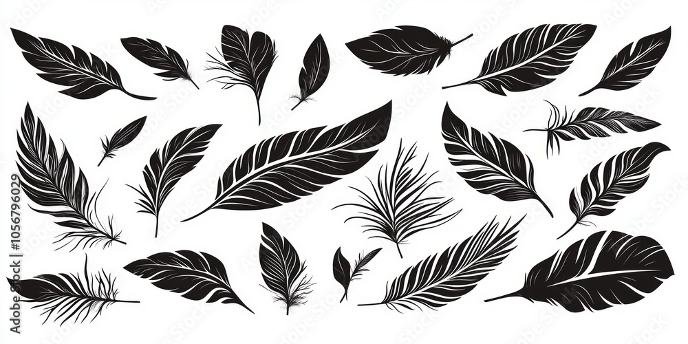 Fototapeta premium Elegant Black Feather Design