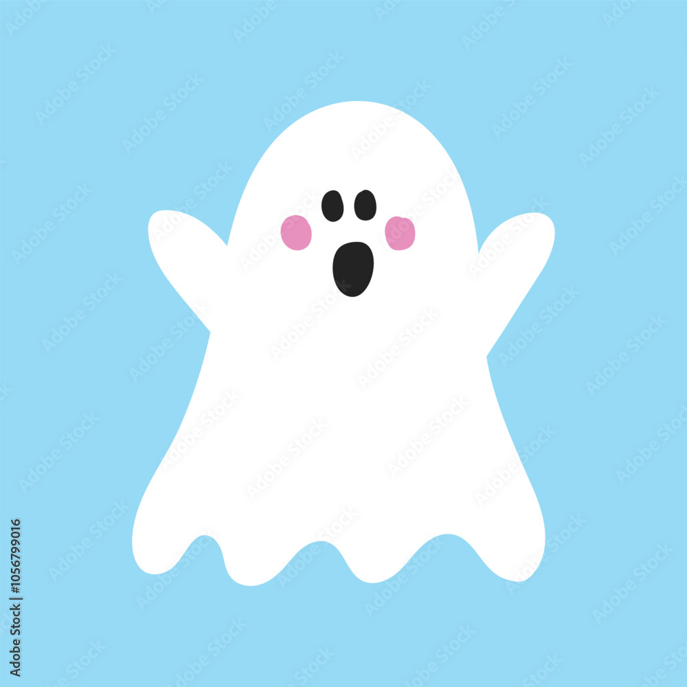 Funny Halloween ghost. Hand drawn characters Vector illustration Funny Halloween ghost. Hand drawn characters Vector illustration