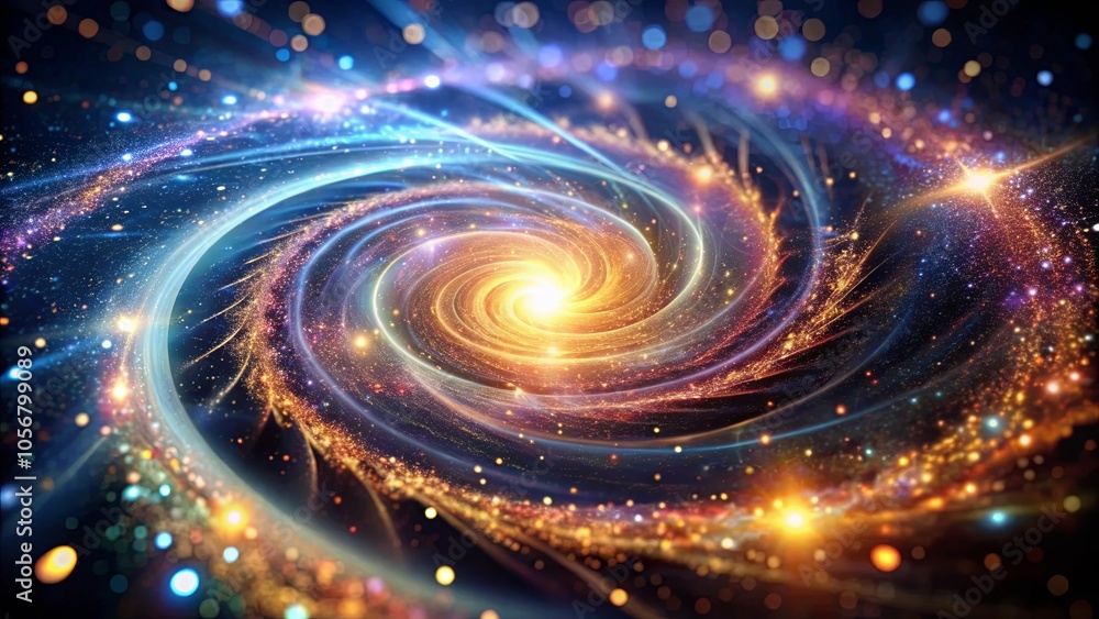 A Cosmic Tapestry of Light and Color, Woven in a Spiral of Stars and Galaxies A Cosmic Tapestry of Light and Color, Woven in a Spiral of Stars and Galaxies