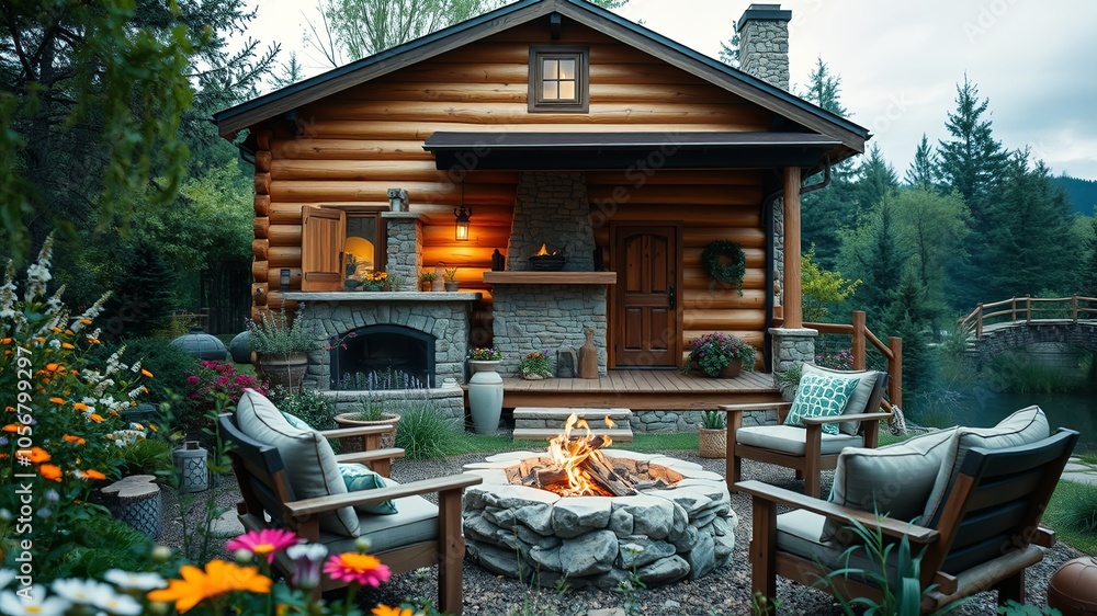Cozy Log Cabin with Fireplace by Scenic Nature Cozy Log Cabin with Fireplace by Scenic Nature