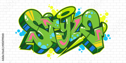 Urban Hip Hop Abstract Word Style Graffiti Style Font Lettering Vector Illustration Template Art