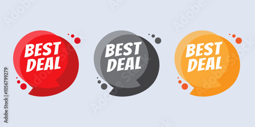 Best deal sticker, sign, icon and label isolated on white background