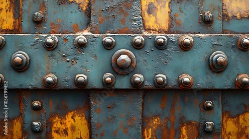 Rusty Metal Texture with Bolts - Abstract Background