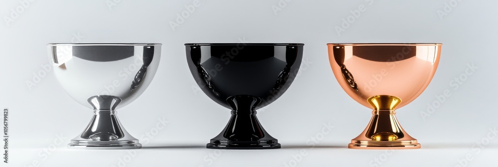 Fototapeta premium Elegant Metal Bowls Set