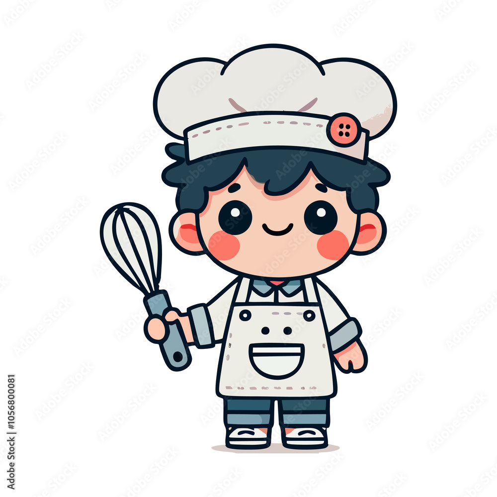 cute icon character little boy chef cute icon character little boy chef