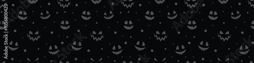 Halloween banner with funny pumpkin face. Wallpaper. Vector