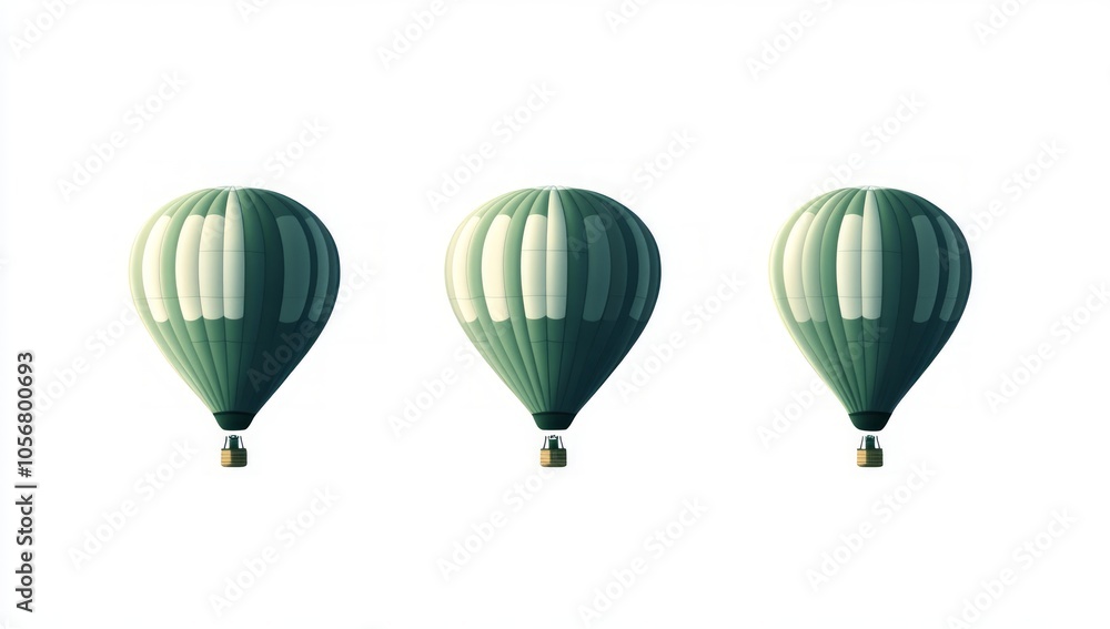 Fototapeta premium Green Hot Air Balloons