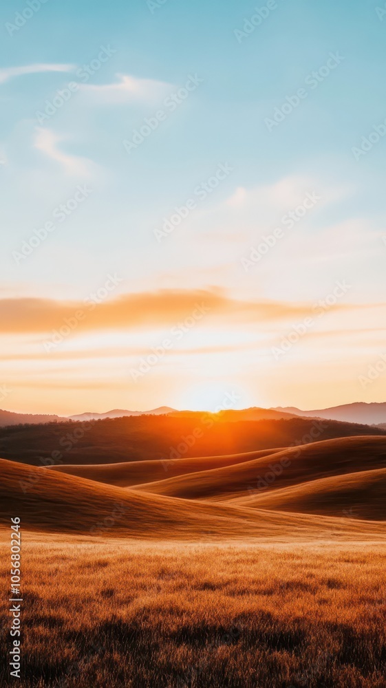 Golden Hour Twilight: Hazy Light Casting a Warm Glow Over Serene Landscapes Golden Hour Twilight: Hazy Light Casting a Warm Glow Over Serene Landscapes