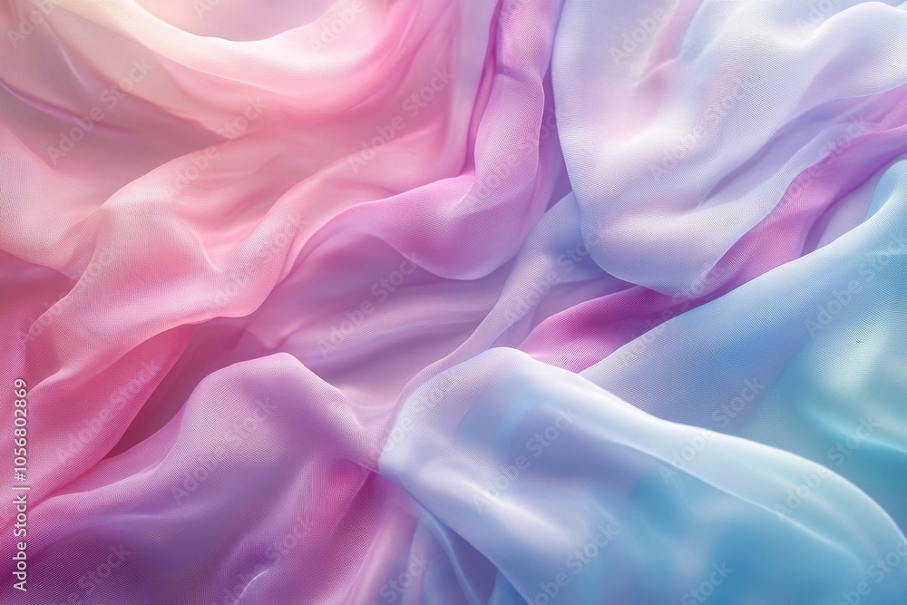 Delicate silk fabric in soft pastel shades gracefully moving with the wind Delicate silk fabric in soft pastel shades gracefully moving with the wind