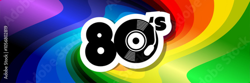 80's on colorful background