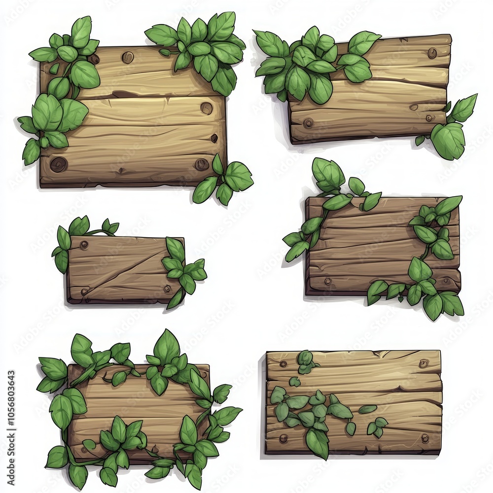 Wooden Signs with Plants Wooden Signs with Plants