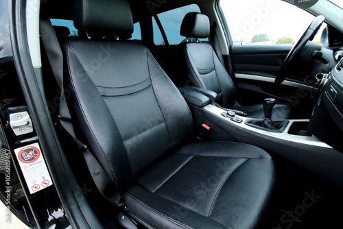 comfortable black leather car seats