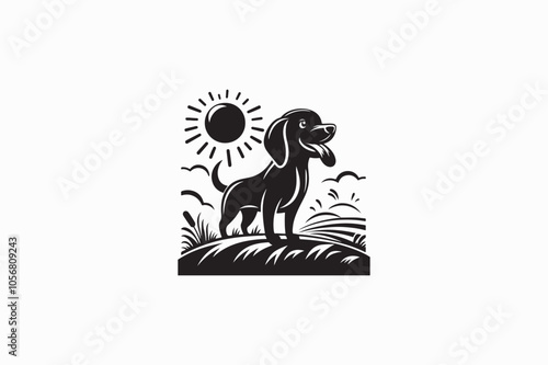A Dog vector silhouette image made by adobe illustrator..eps