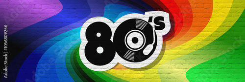 Obraz na płótnie 80's on colorful background