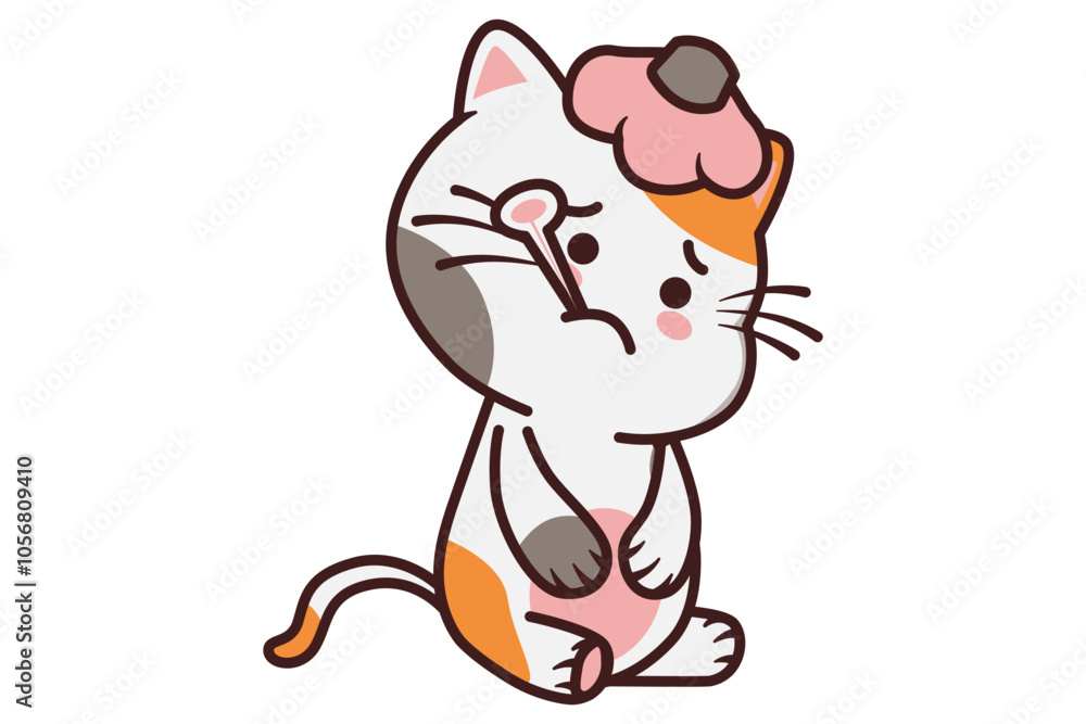 The cat was sick with fever The cat was sick with fever