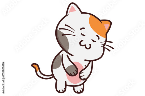 Cute Cat That Bowing Illustration