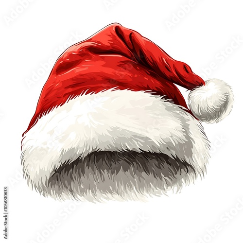 Cartoon Santa hat on a white background.