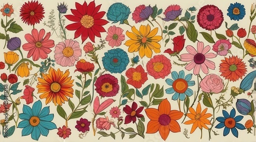 Wallpaper Mural seamless floral pattern Torontodigital.ca