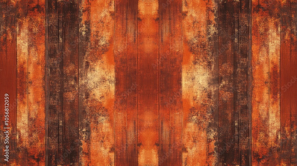 Rustic Wooden Planks with Vibrant Orange Hues Rustic Wooden Planks with Vibrant Orange Hues
