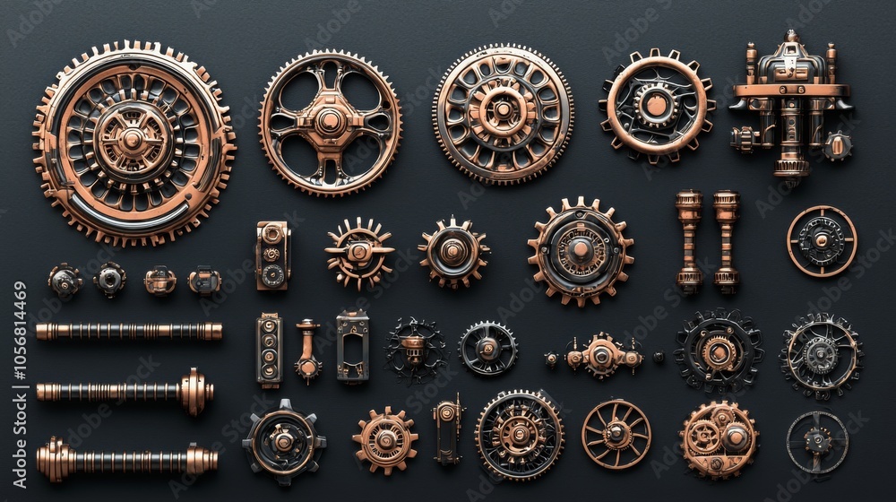 Intricate Steampunk Gear Elements for Design Inspiration Intricate Steampunk Gear Elements for Design Inspiration