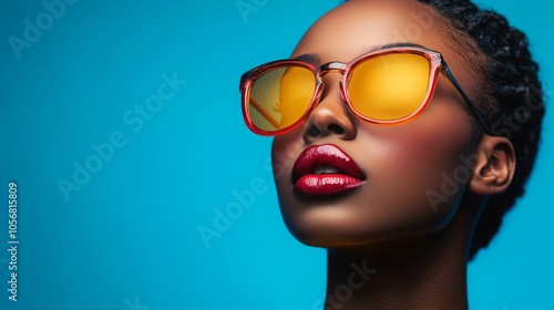 Vibrant Sunglasses Fashion Portrait