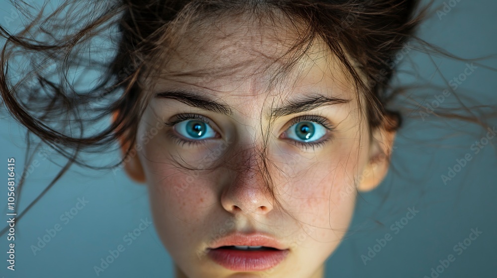atin woman with bad hair day.generative ai atin woman with bad hair day.generative ai
