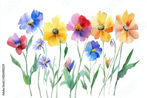 Vibrant Watercolor Flowers