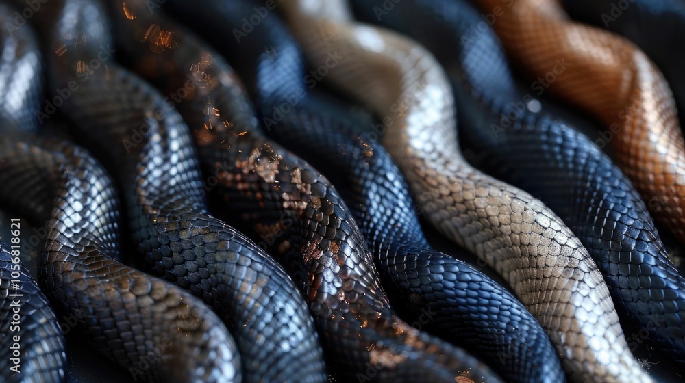 Fototapeta premium Image of several snakes, skin. Concept of the Year of the Snake