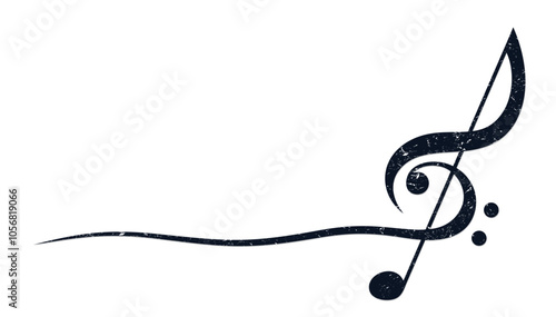 The symbol of a stylized treble clef.
