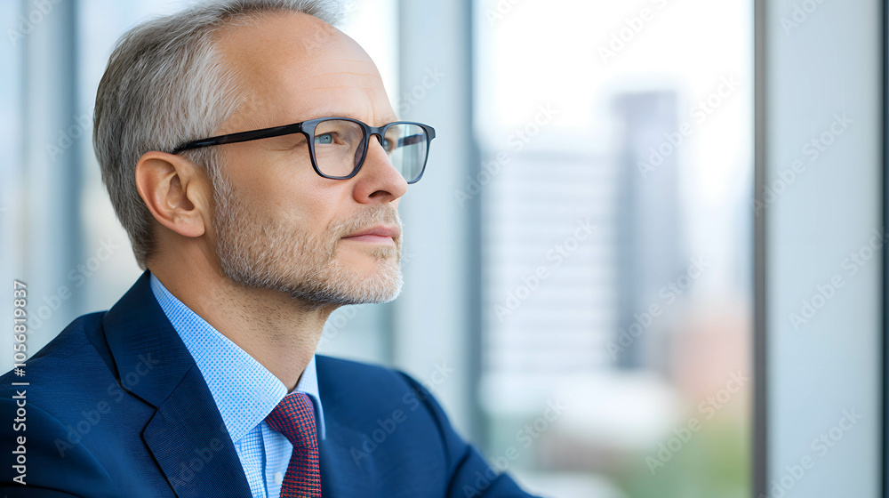 Businessman analyzing fluctuating value chart, reflective investment perception. Strategic investment planning. Financial data. Businessman analyzing fluctuating value chart, reflective investment perception. Strategic investment planning. Financial data.