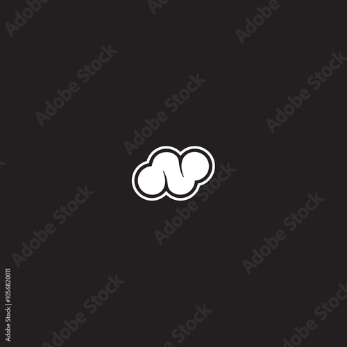 initial letter N cloud logo vector illustration design template