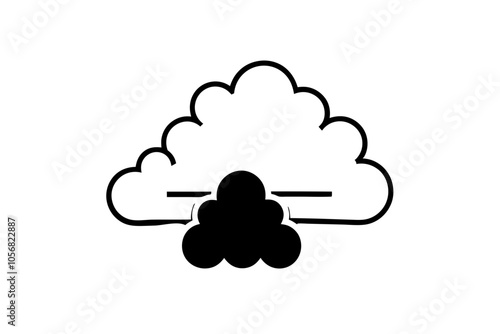 Air Pollution glyph | isolated vector silhouette illustration on white background