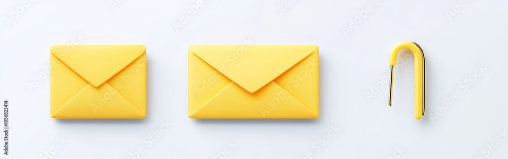 Yellow Envelopes Digital Illustration Yellow Envelopes Digital Illustration