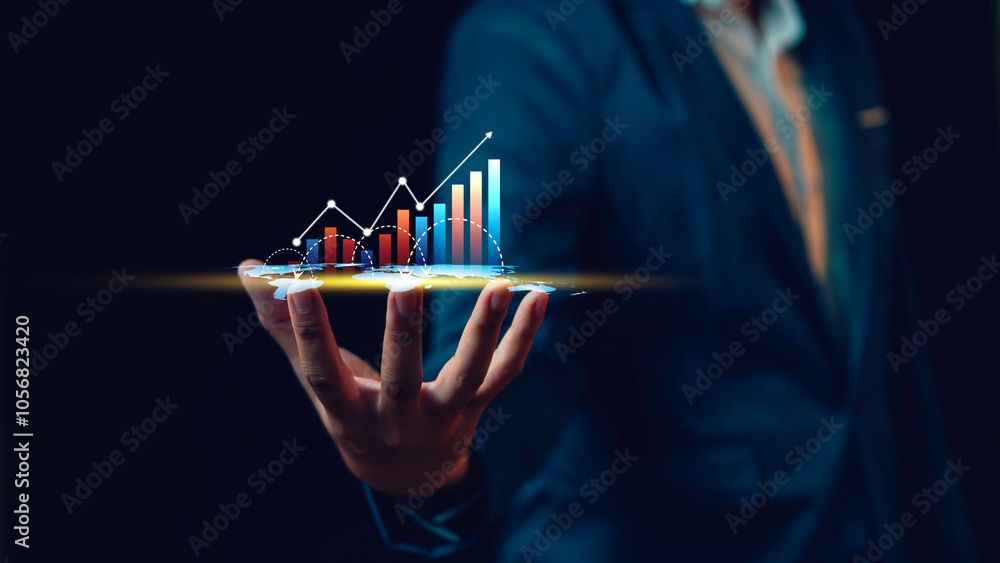 new years 2025, Business connection global and analyzes business goals and growth in planning and vision for 2025, business opportunities and strategies, revenue, profits, global economic trends.
