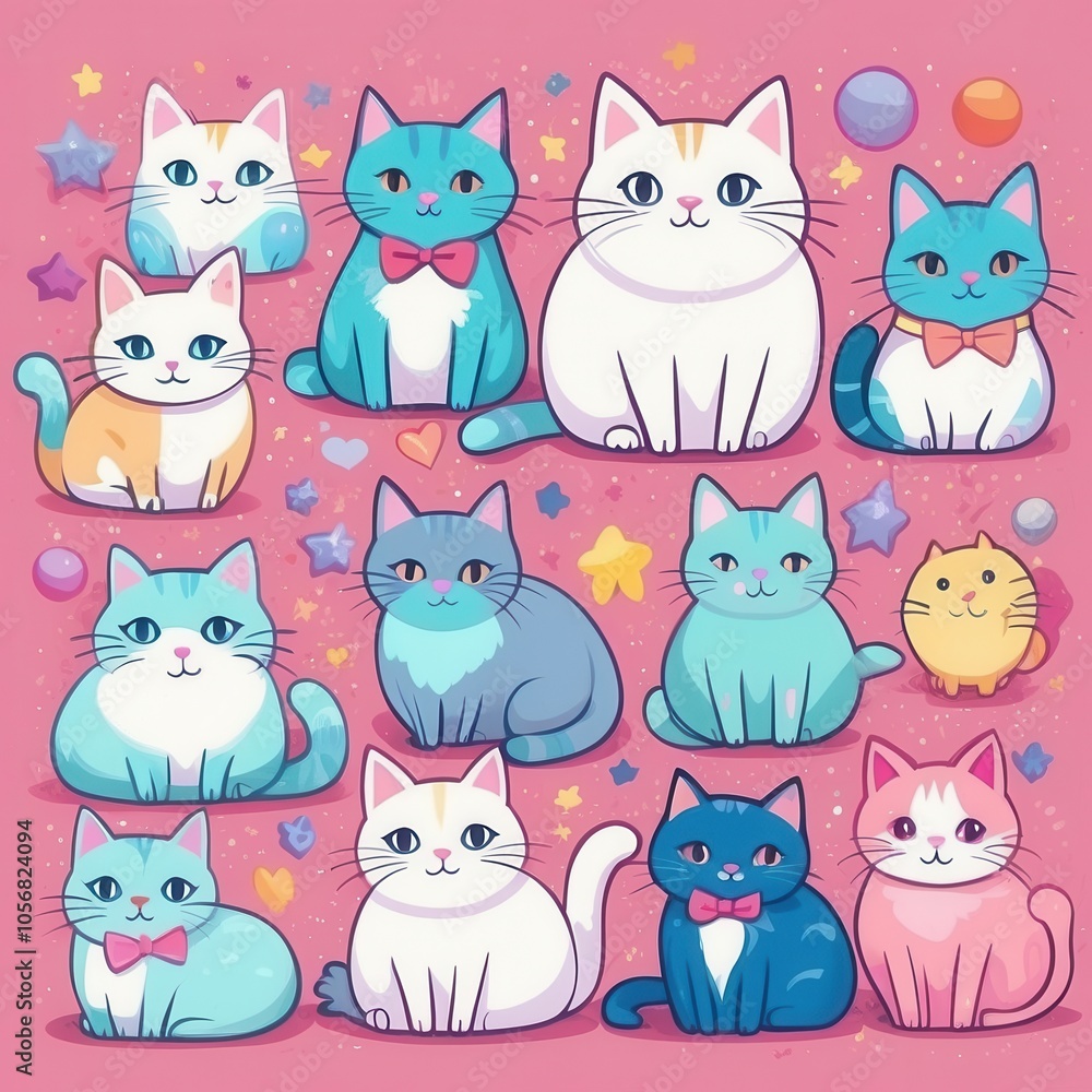 Obraz premium set of funny cartoon animals