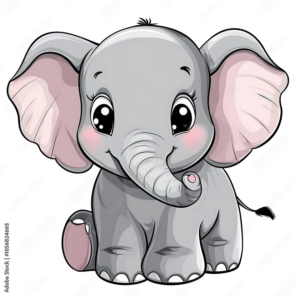 Cartoon elephant on a white background. Cartoon elephant on a white background.