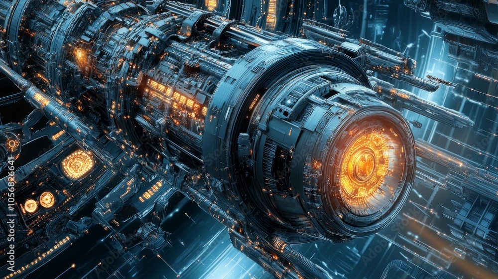 Futuristic Time Travel Spacecraft Illustration Futuristic Time Travel Spacecraft Illustration