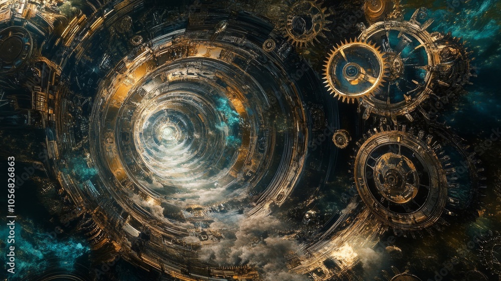 custom made wallpaper toronto digitalSwirling Vortex of Time and Space in Cosmic Design