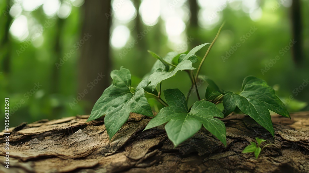 Wild vine plant gracefully spreads across the lush forest floor, creating a vibrant tapestry of green. Wild vine plant gracefully spreads across the lush forest floor, creating a vibrant tapestry of green.