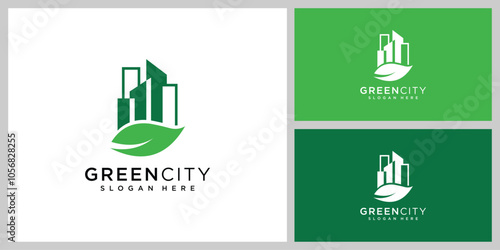 green city logo vector design template