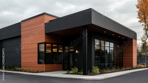 Modern Commercial Building Showcasing Clean Lines and a Sleek Aesthetic in Urban Architecture