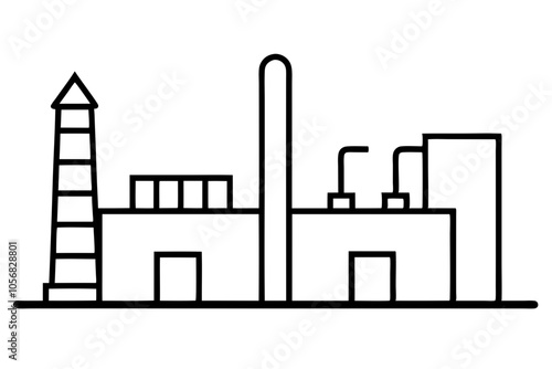 Refinery icon | isolated vector silhouette illustration on white background