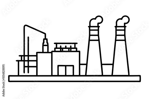 Refinery icon | isolated vector silhouette illustration on white background