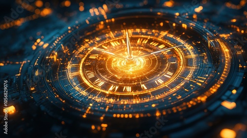 Wallpaper Mural Clock representing time and progress with light shining Torontodigital.ca